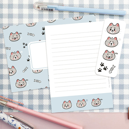 Mini kit de papier à lettres chat - Mini Pen pal kit