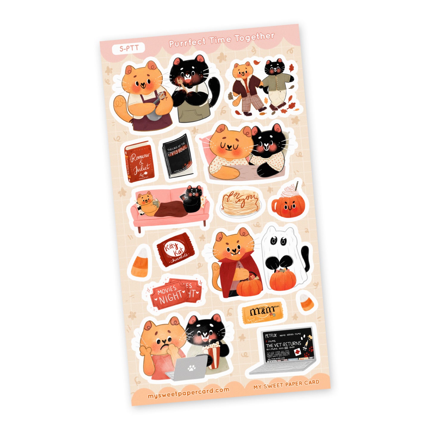 Purr-fect Life Together - Autumn Cat Stickers sheet