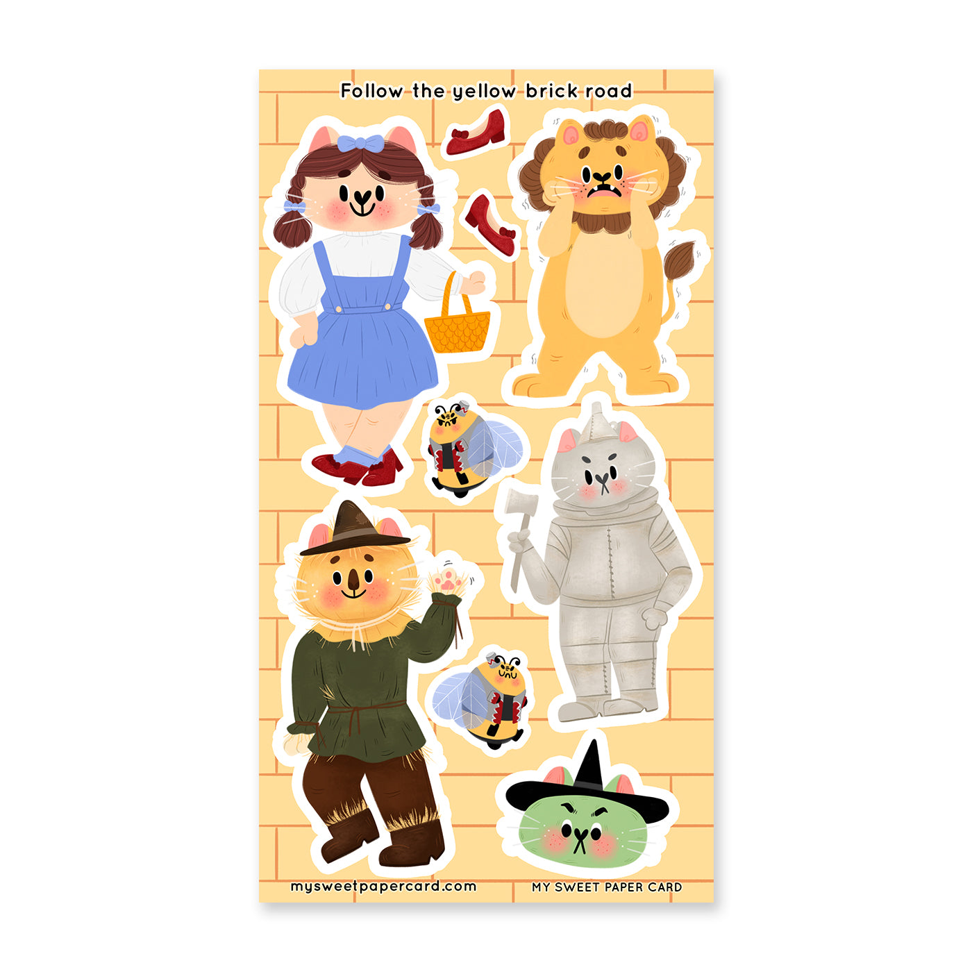 cute wizard of oz stickers sheet