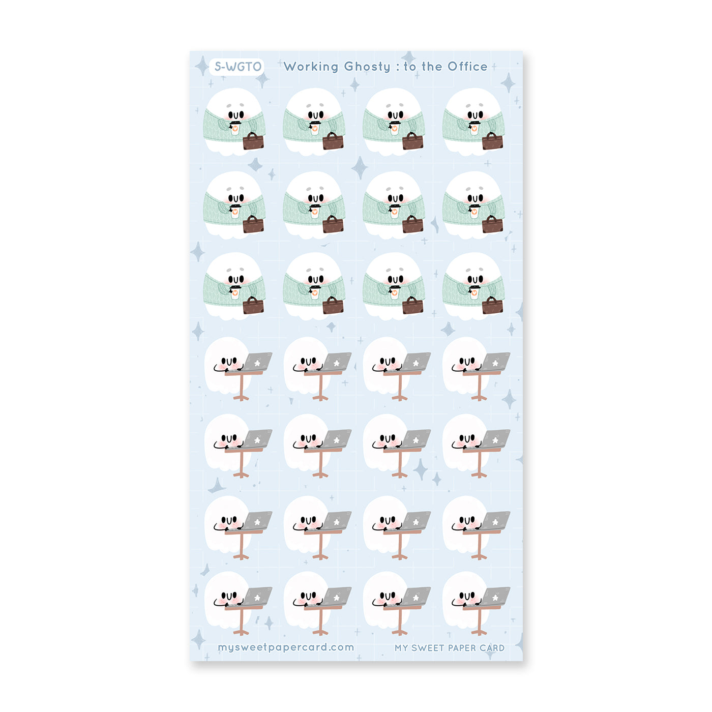 cute work planner stickers ghosty the cute ghost