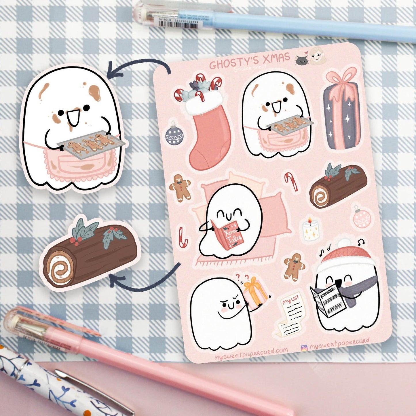 stickers little ghost christmas planning