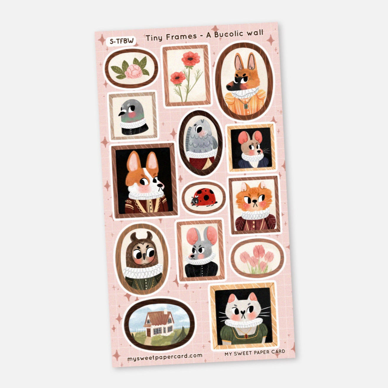 stickers tiny frames funny cats and dogs