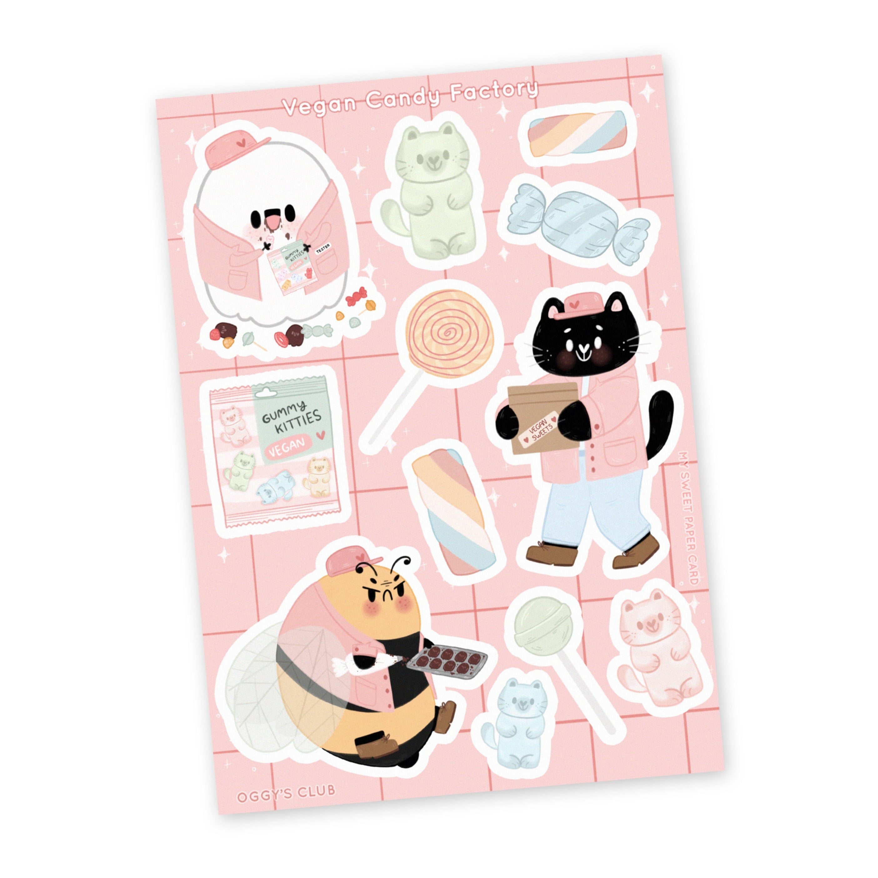 Oggy's Club - Candy Factory - Stickers Sheet – My Sweet Paper Card