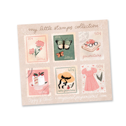 2ND SALE - Oggy's Club - Cottagecore Stamps - Small Stickers Sheet