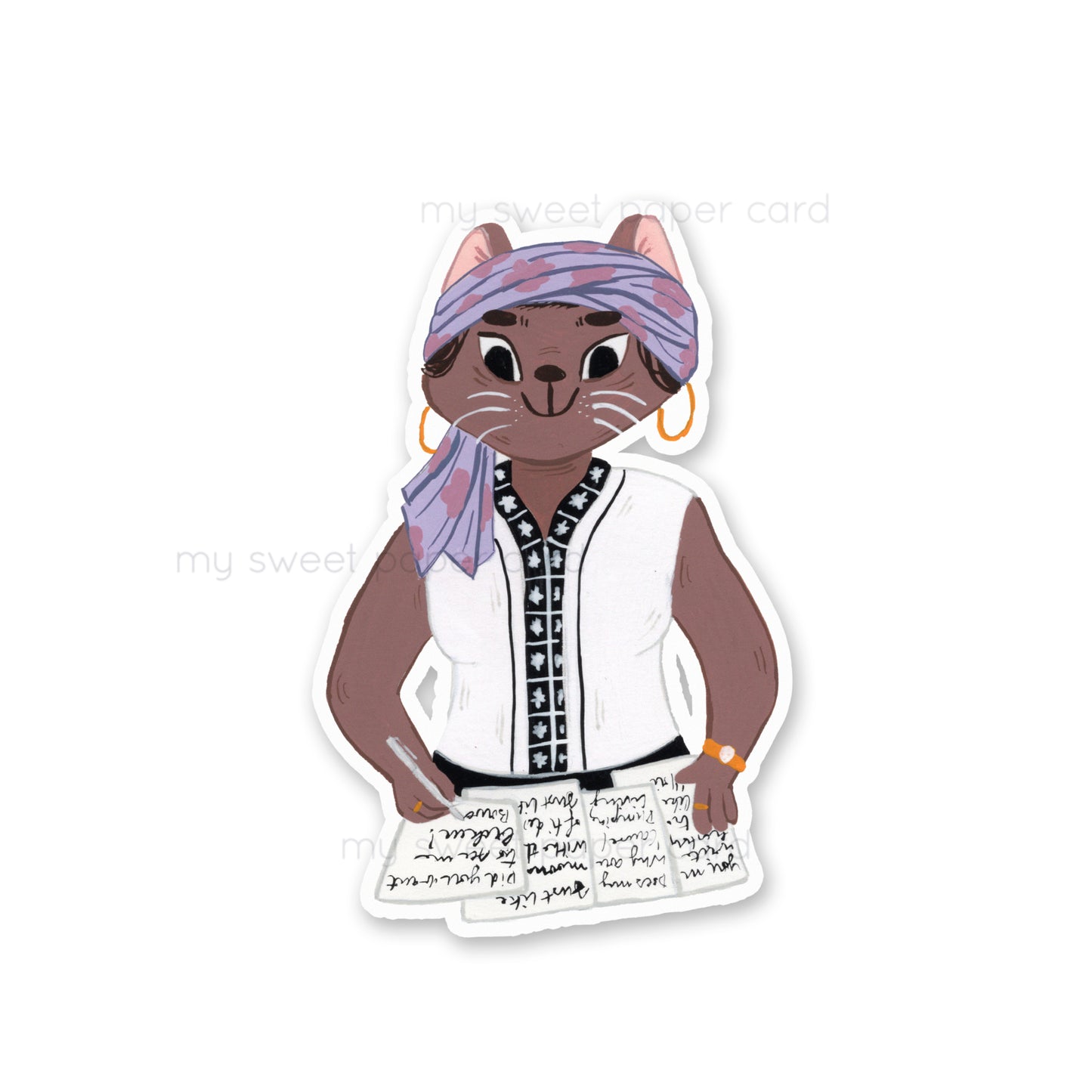 Maya Angelou - Cat Vinyl Stickers