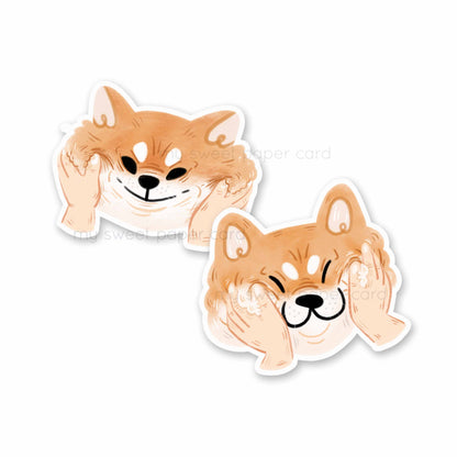 Shiba faces - Funny Vinyl stickers