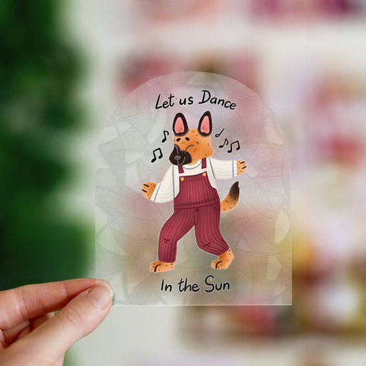 Dancing Dog Suncatcher - Rainbow window cling