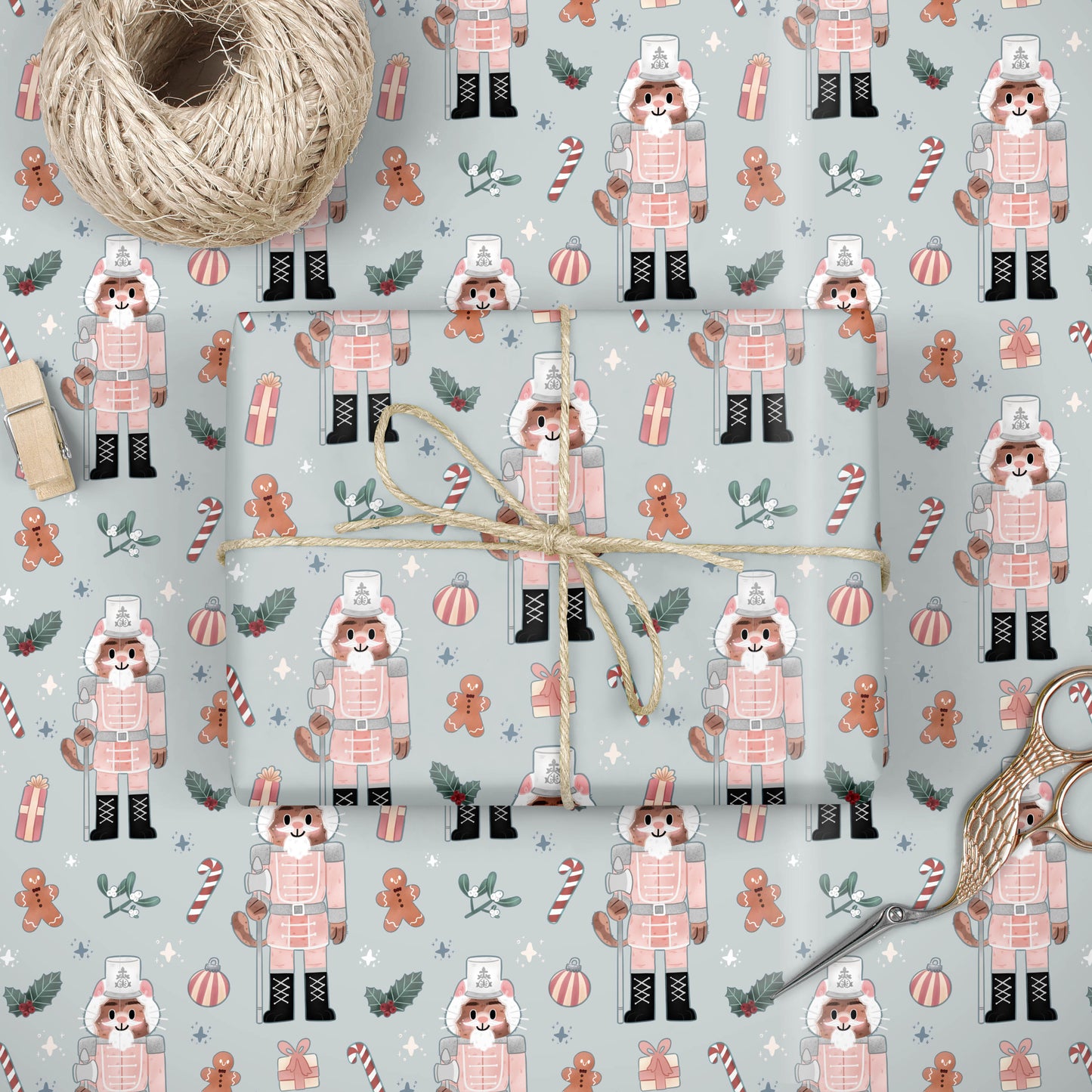 Cat nutcrackers - Large wrapping paper sheets