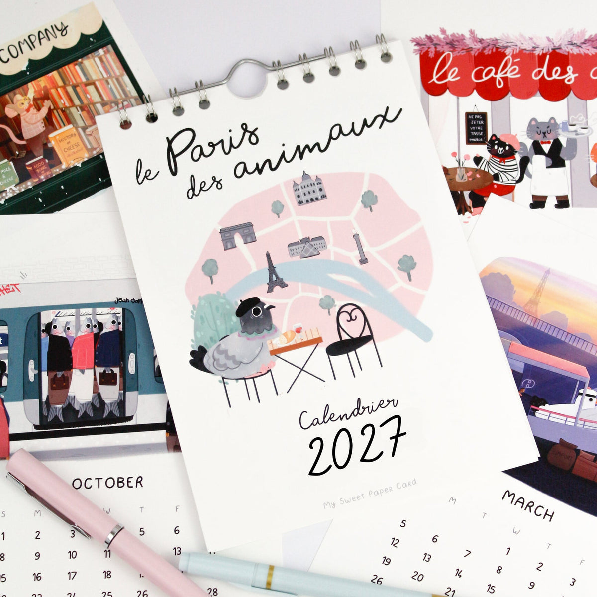 2027 Calendar - The Paris of Animals - A5 Wall Calendar