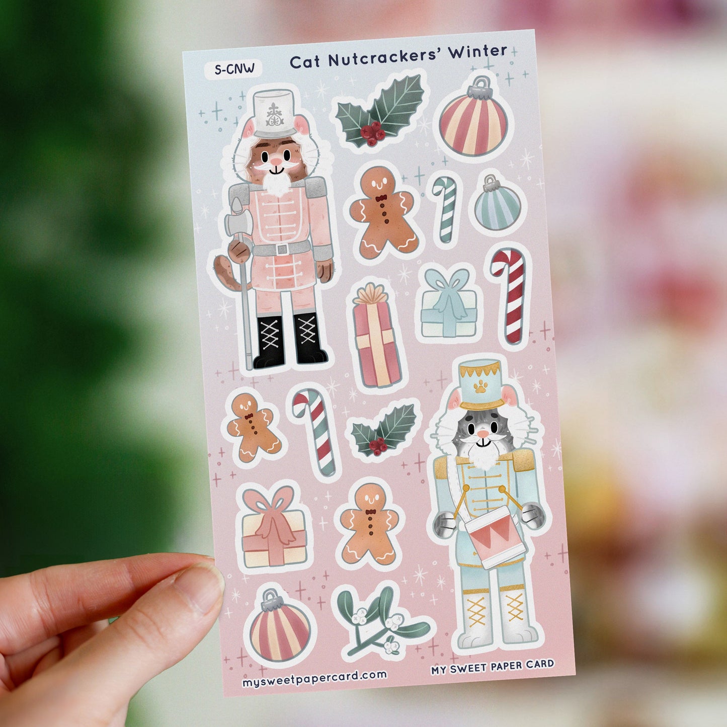 Les chats Nutcrackers - planche de stickers Noël