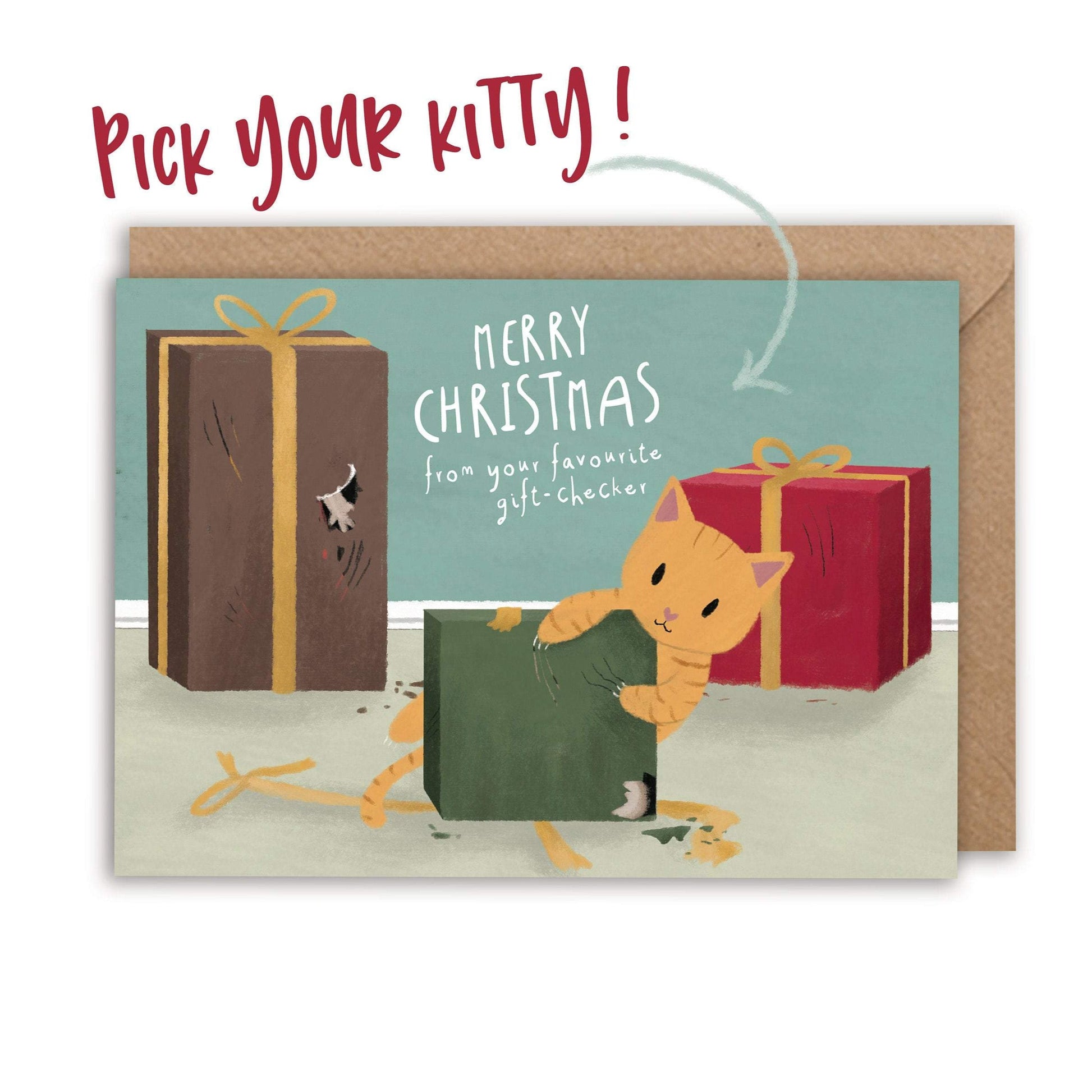 merry catmas custom cat card