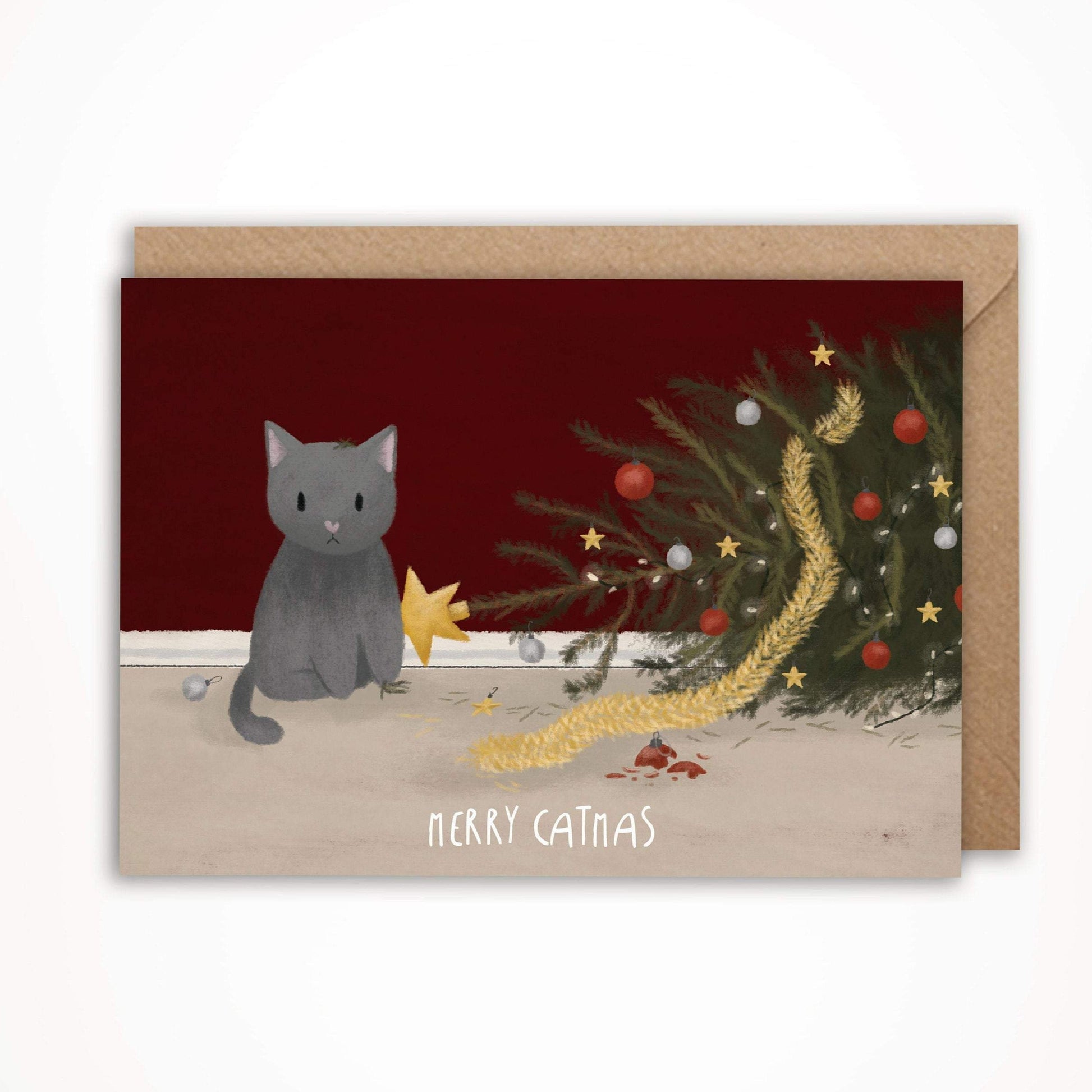 custom cat Christmas cards merry catmas