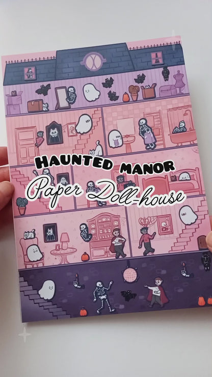 Paper dollhouse - Ghosty's house is haunted - removable stickers & print