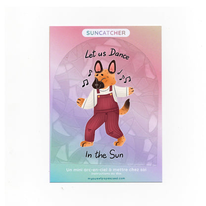 Dancing Dog Suncatcher - Rainbow window cling