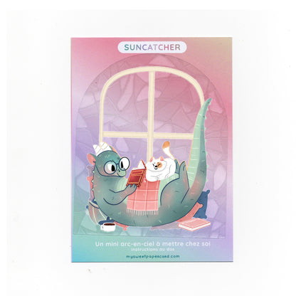 Reading Dragon Suncatcher - Rainbow window cling
