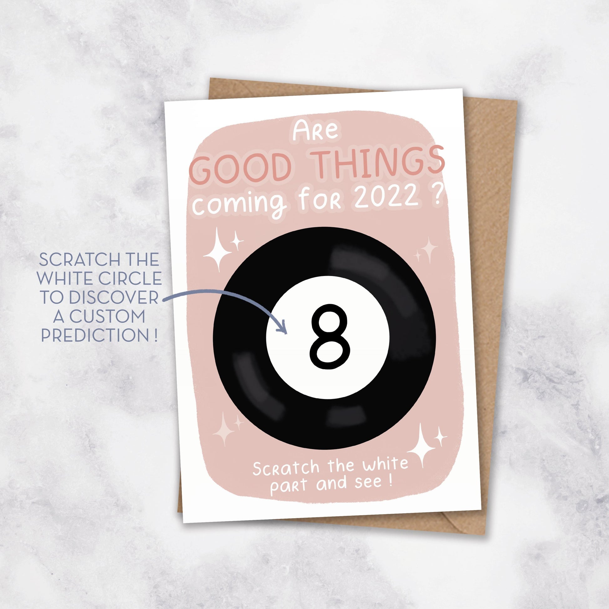 baby announcement scratch off card ball of 8