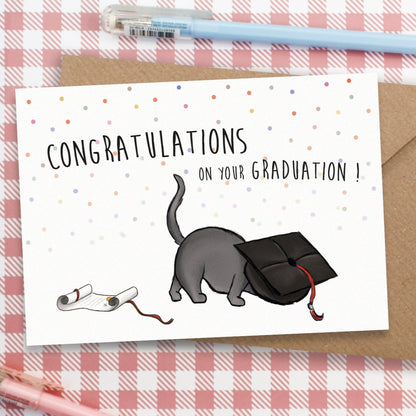 cat graduation card