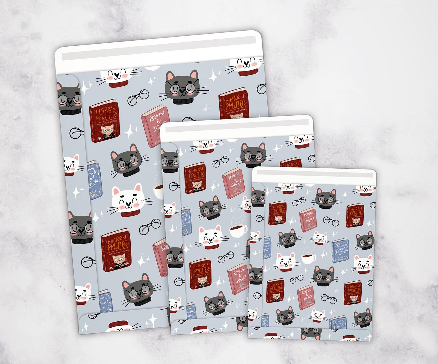 Book lover christmas gift bags - Christmas cats