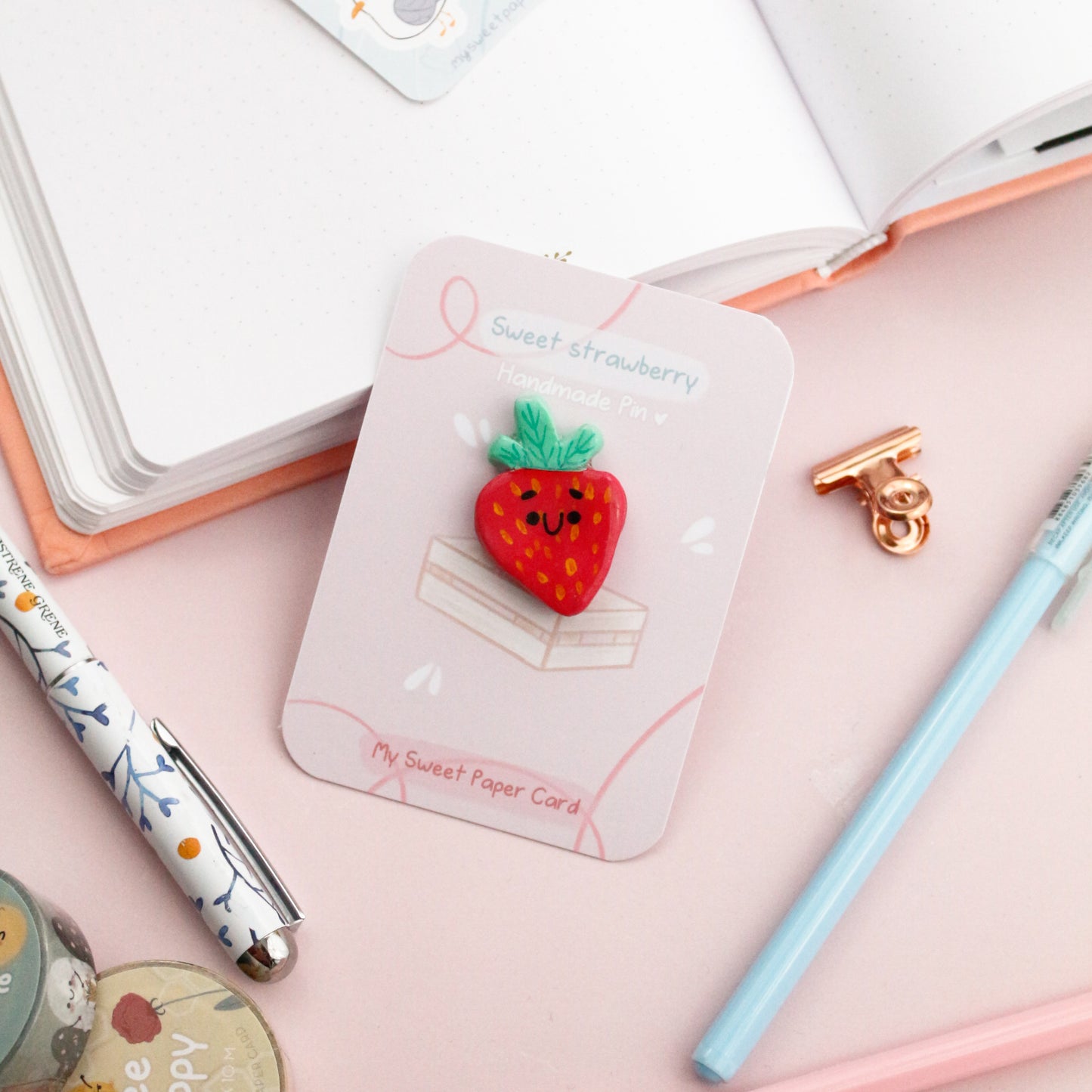 happy strawberry pins