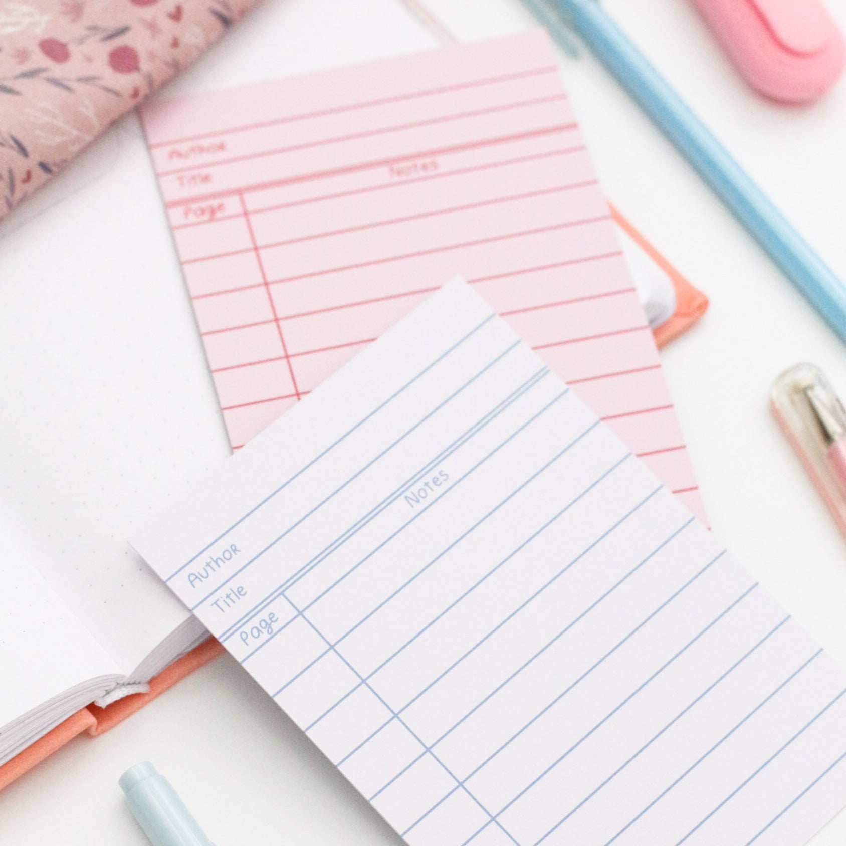 Library card memo notes - Cute notepad β My Sweet Paper Card