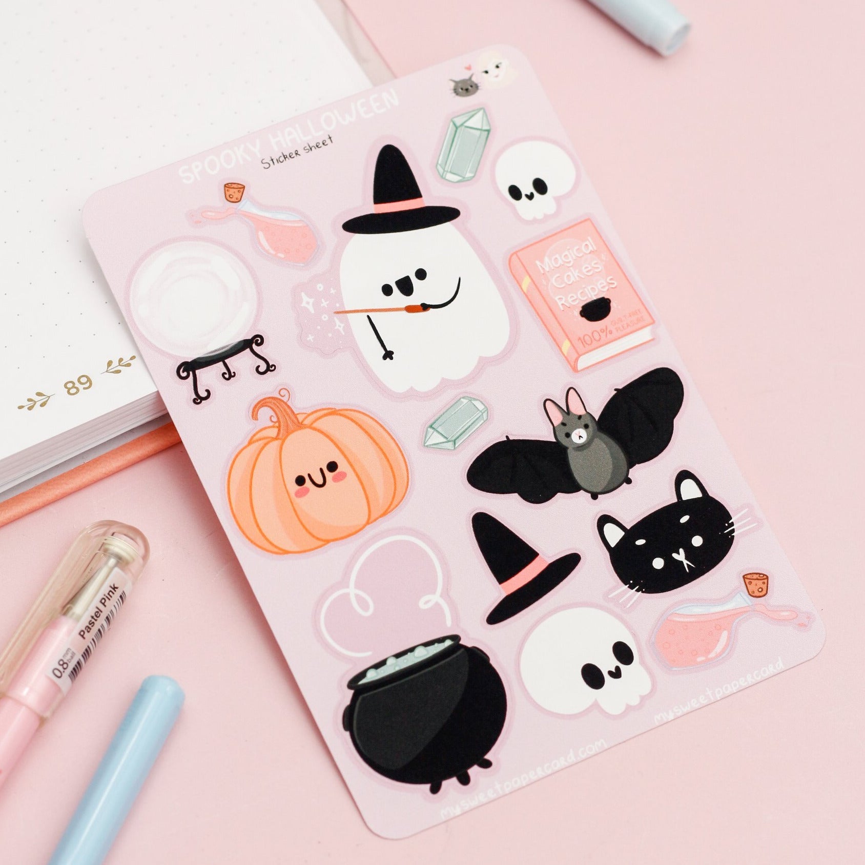 spooky cute halloween planner stickers
