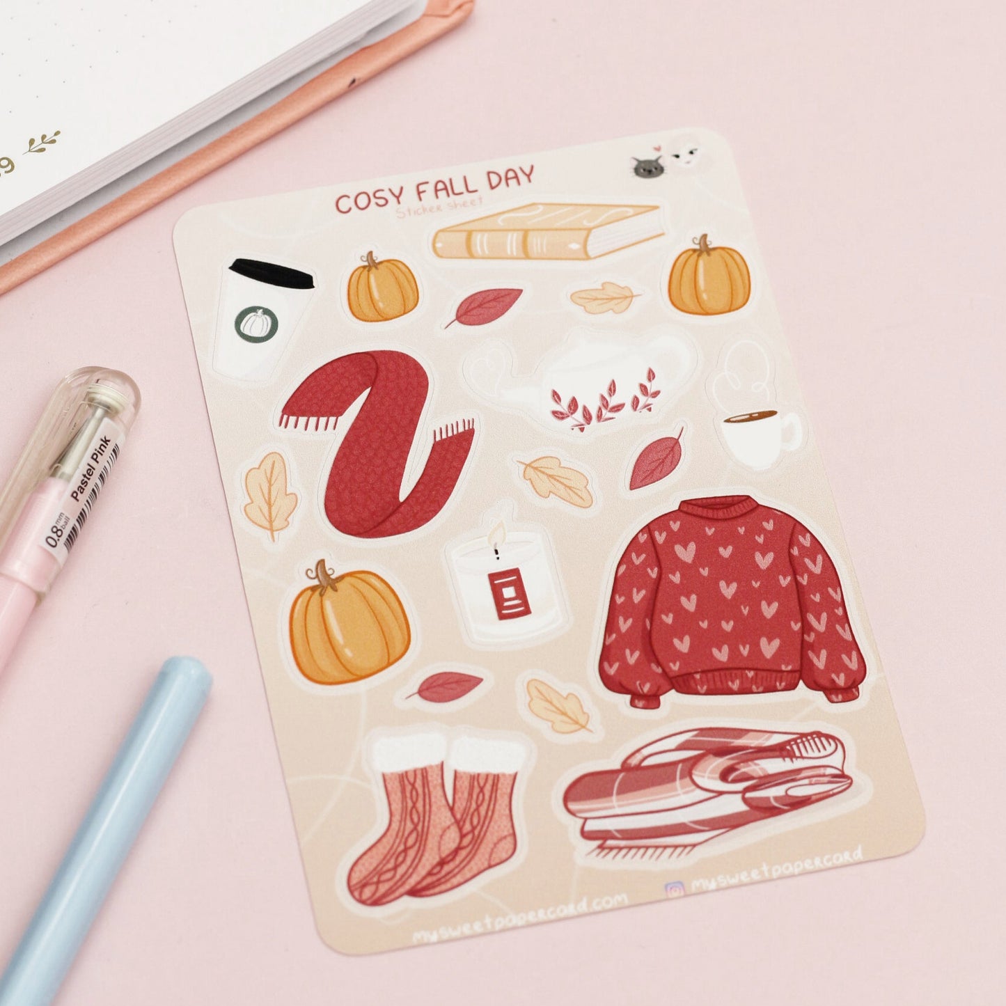 Cosy Fall planner stickers - Fall stickers - Sweater, pumpkin & more