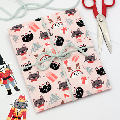 Cute cat faces christmas gift bags - Christmas cats