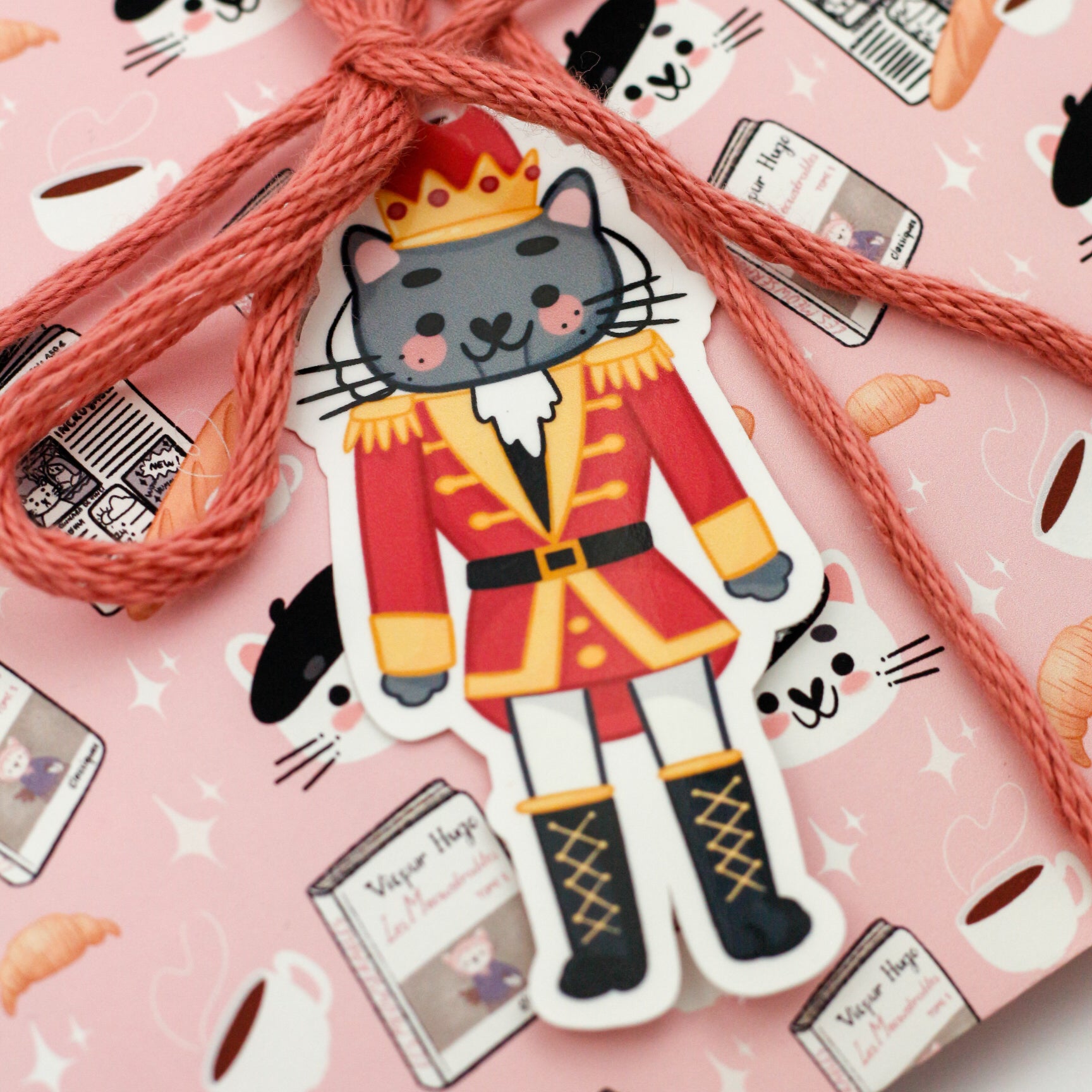 cat soldier nutcracker gift wrapping