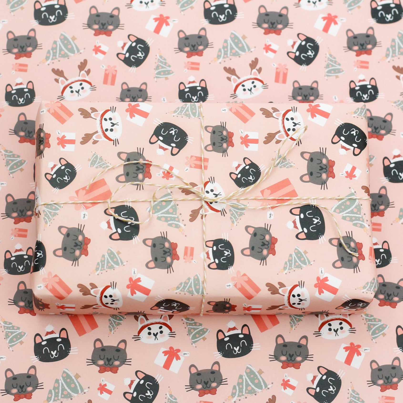 funny cat christmas gift wrap
