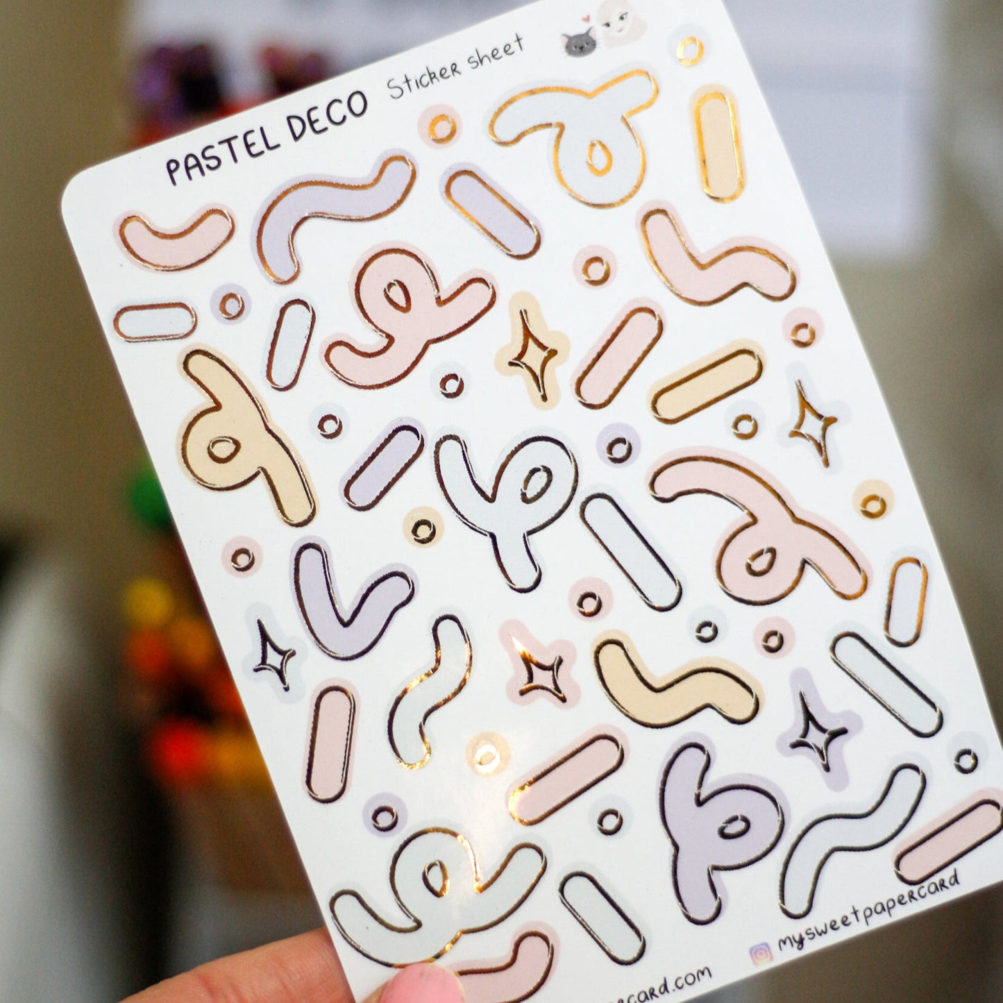 Deco Pastel & gold stickers - Pastel Planner stickers