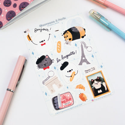 Welcome to Paris stickers sheet - Summer Planner stickers