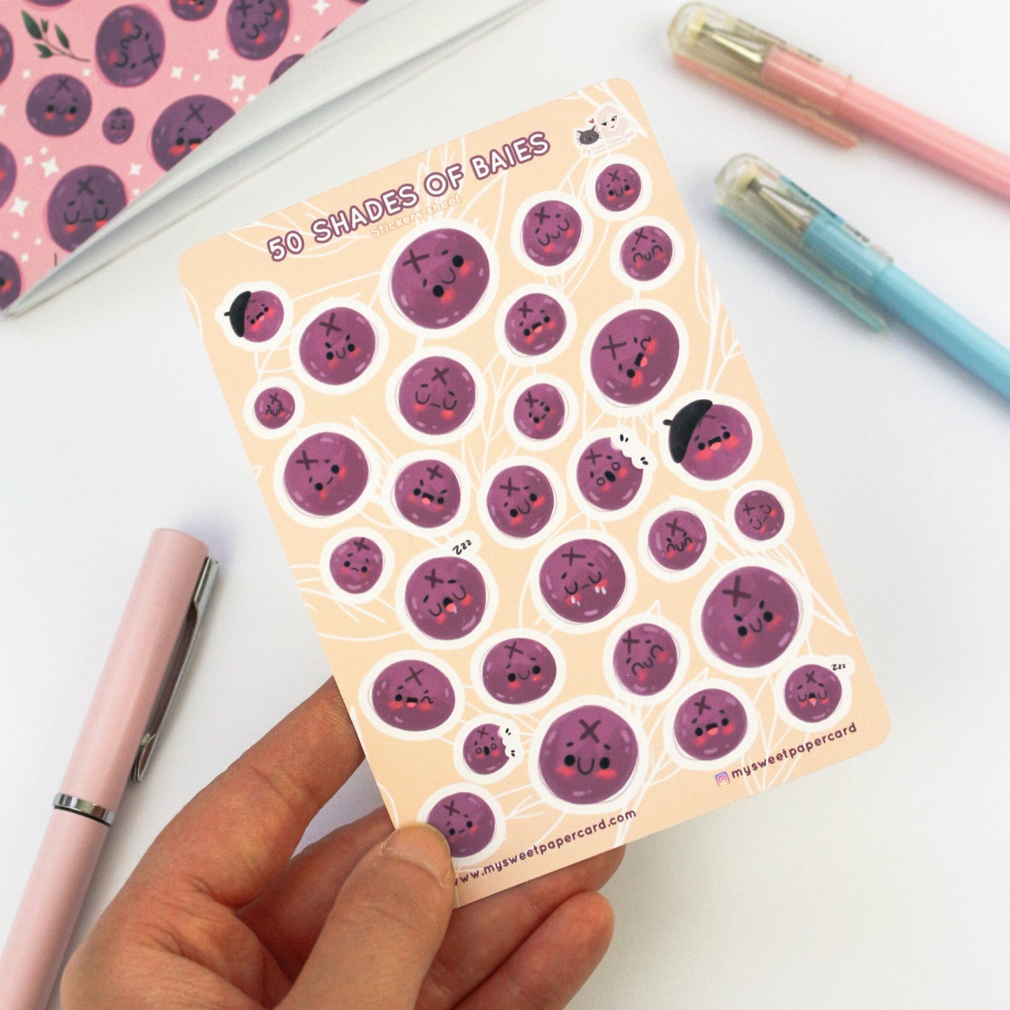 Blueberry stickers sheet - Summer Planner stickers