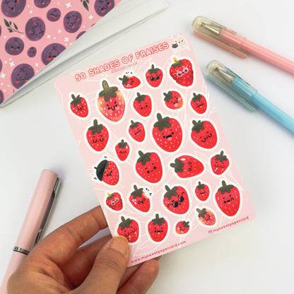 Strawberry stickers sheet - Summer Planner stickers