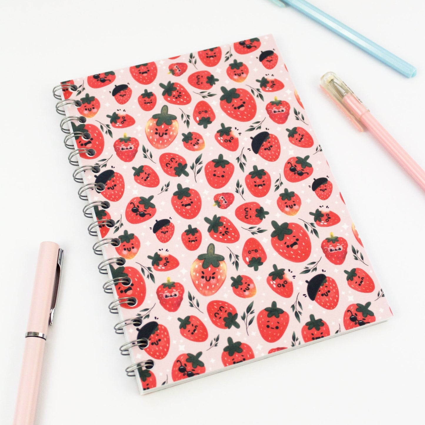Strawberry Spiral Notebook - Cute back to school notebook