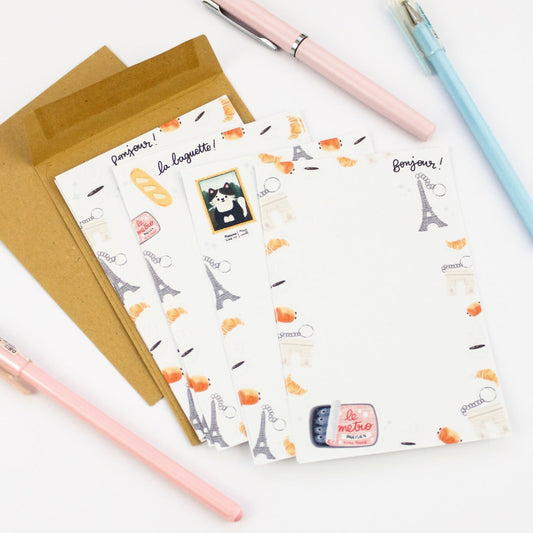 Bonjour Paris - Mini Kit de papier à lettres