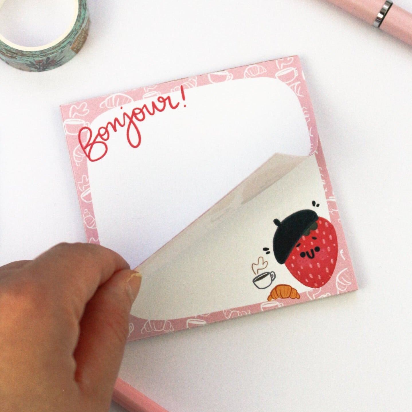 French Strawberry Memo note - Cute notepad