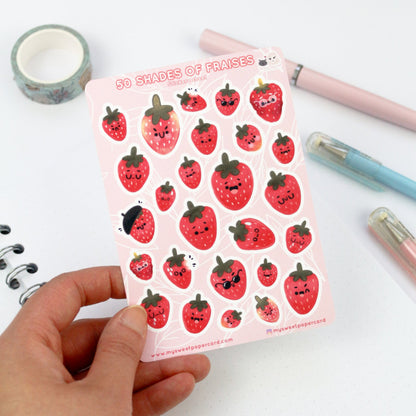 Autocollants fraises - Stickers bullet journal été