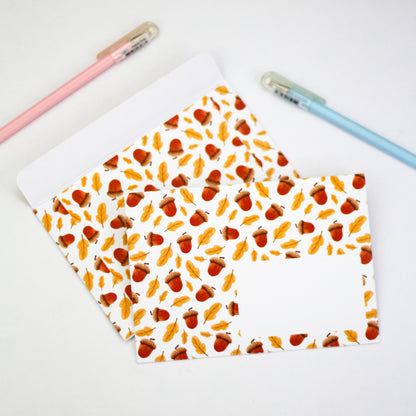 Set of 4 Autumn Envelopes - Printed envelopes