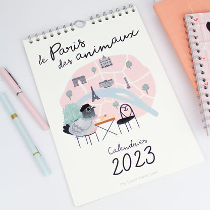 2023 Calendar - The Paris of Animals - A4 Wall Calendar