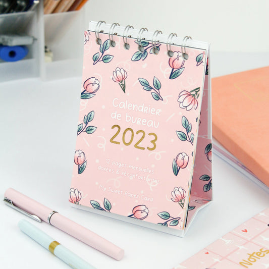2023 Calendar - A6 desk calendar - Gold foiled calendar