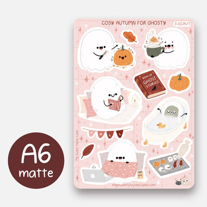 Ghosty Cosy Fall Day Stickers - Halloween planner stickers