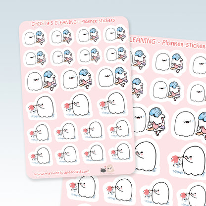 Ghosty's cleaning time - Laundry planner stickers
