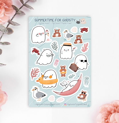 ghosty summer holiday planner stickers