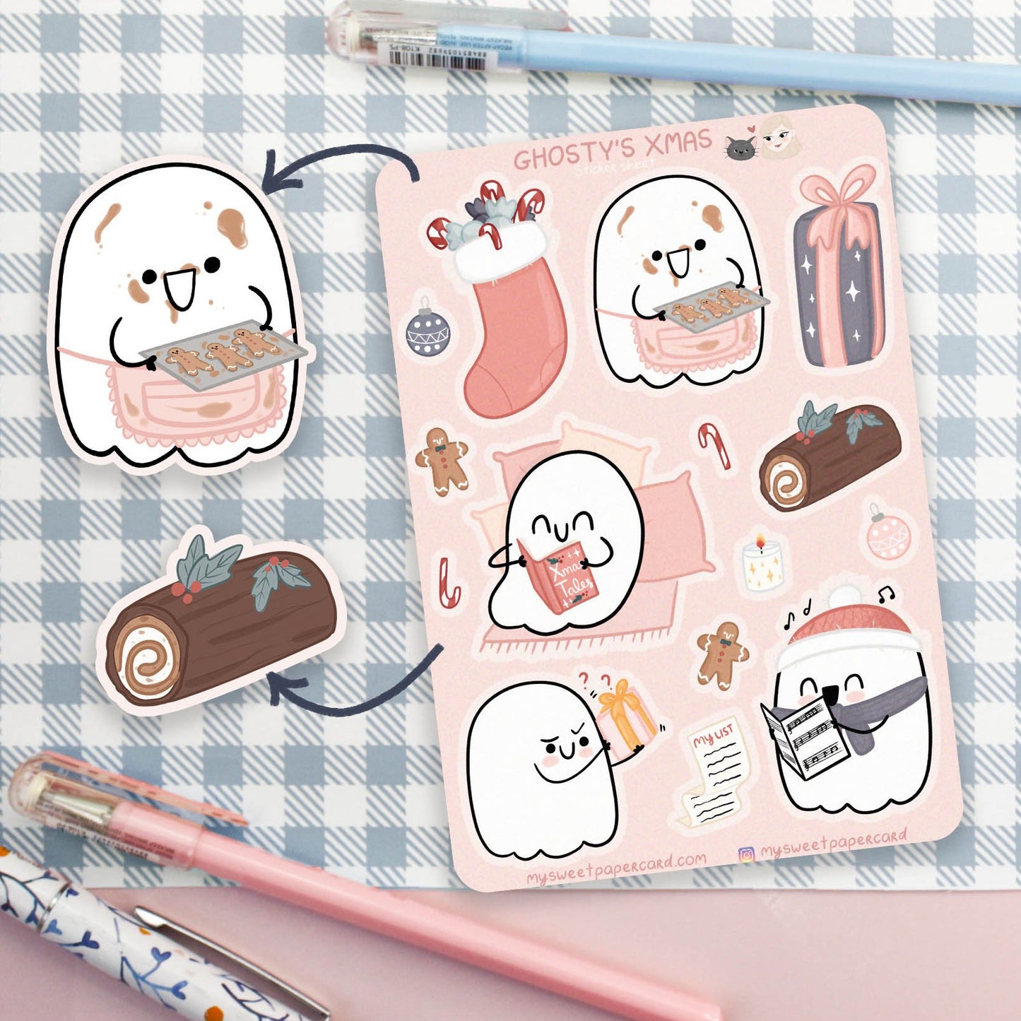 stickers little ghost christmas planning