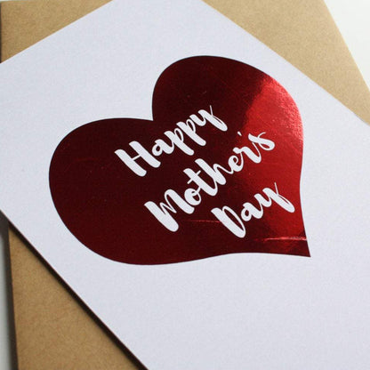 heart foiled mothers day card