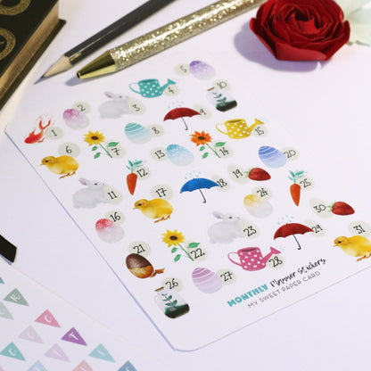 spring day planner stickers