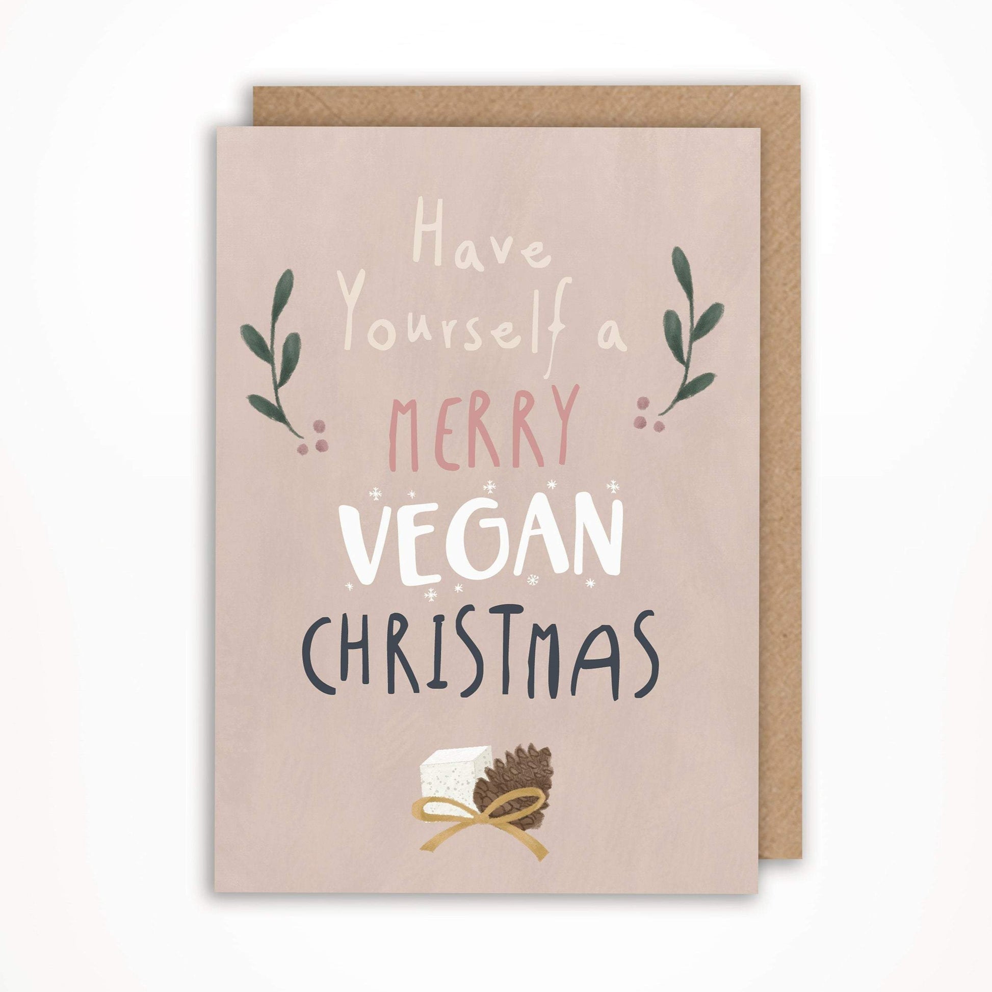 cute merry vegan Christmas cards