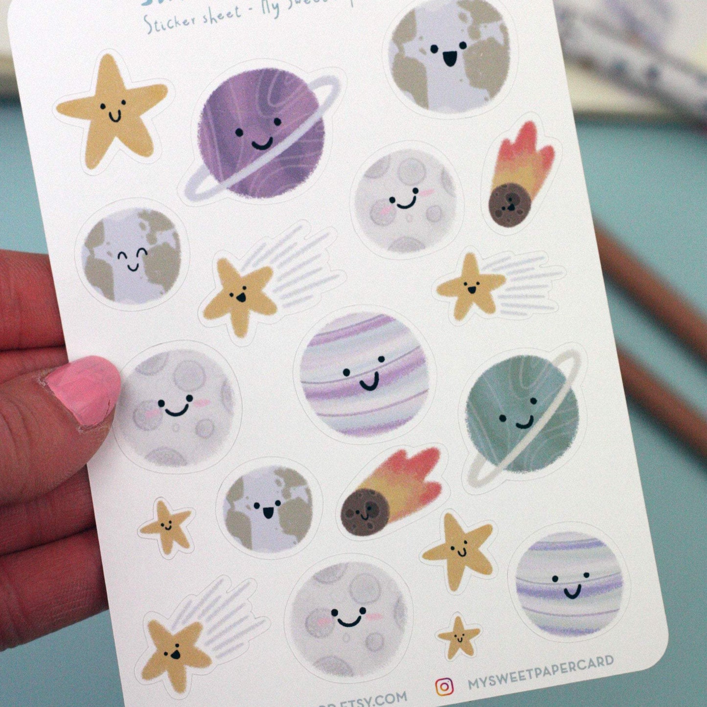cute stars and planets stickers