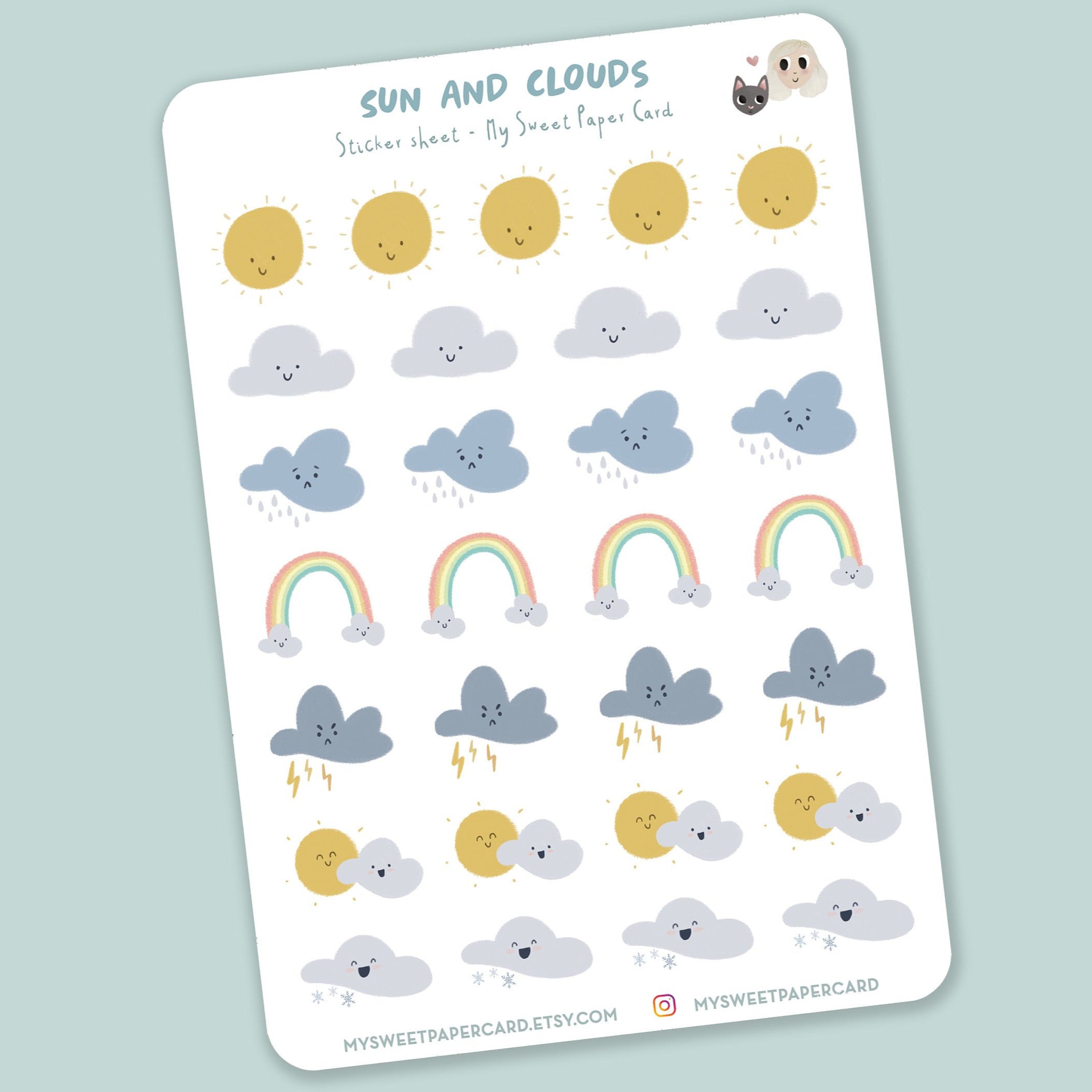 Cloud stickers - Weather stickers - Meteo planner stickers – My Sweet ...