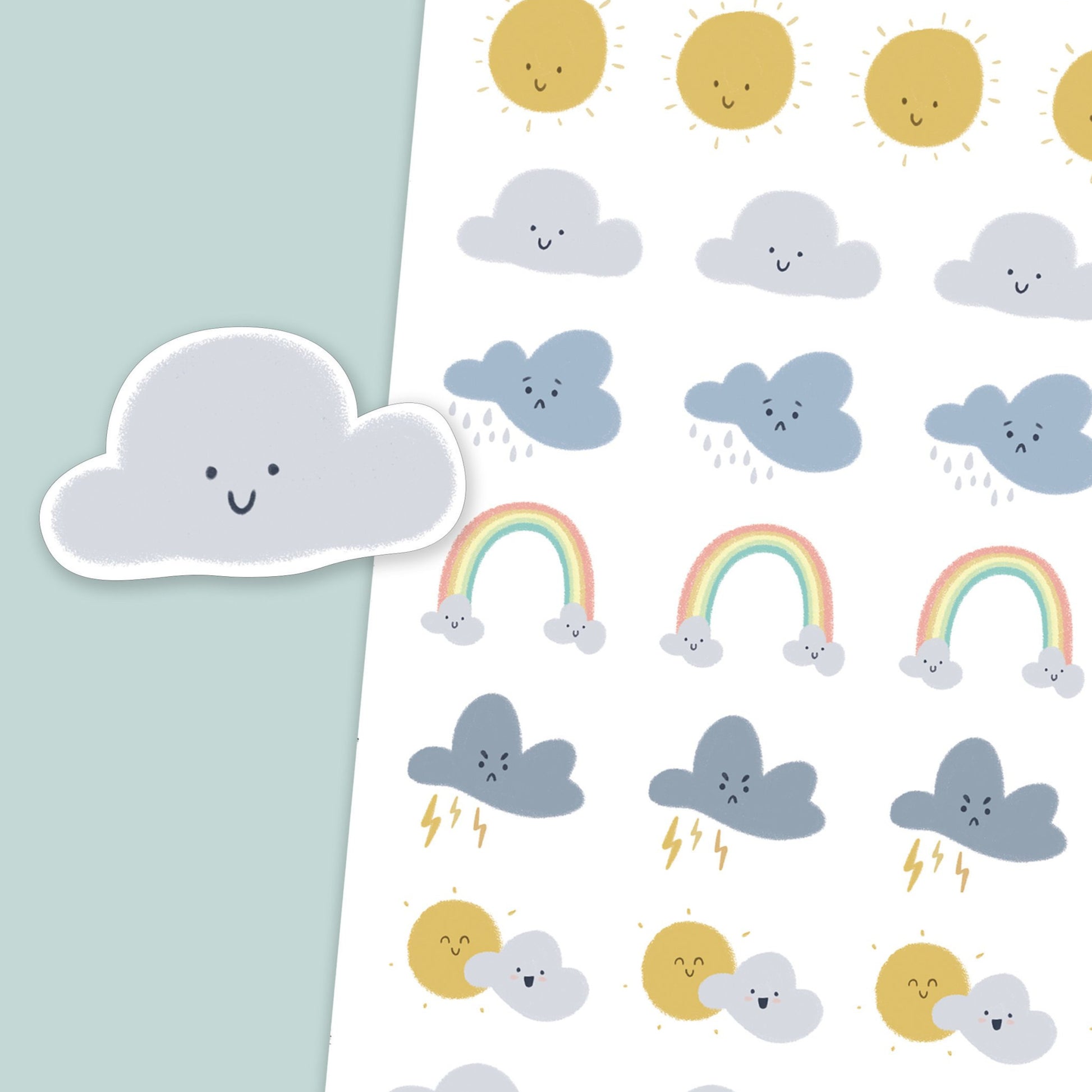 cloud stickers for your planner